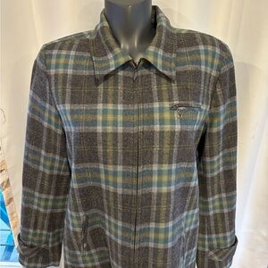 Pendleton 100 percent Virgin wool Plaid Jacket in Gray and Blue